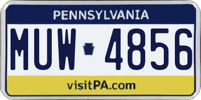 PA license plate MUW4856