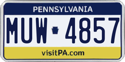 PA license plate MUW4857