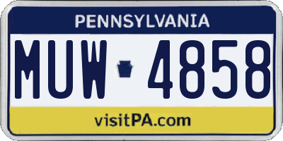 PA license plate MUW4858