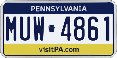 PA license plate MUW4861