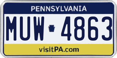 PA license plate MUW4863