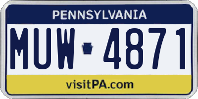 PA license plate MUW4871
