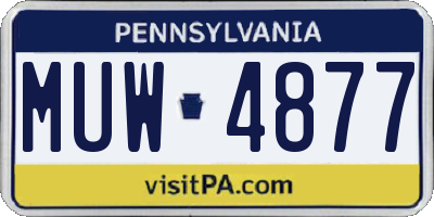 PA license plate MUW4877