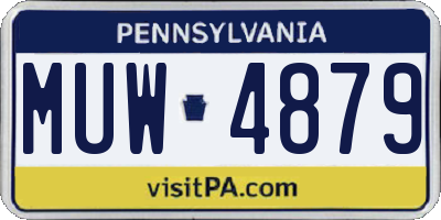 PA license plate MUW4879
