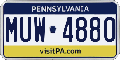 PA license plate MUW4880