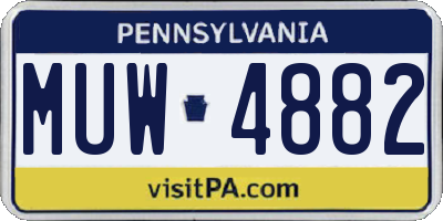 PA license plate MUW4882