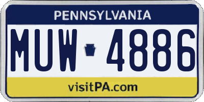 PA license plate MUW4886