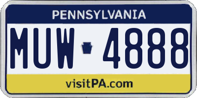 PA license plate MUW4888