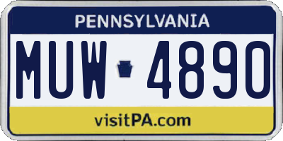 PA license plate MUW4890