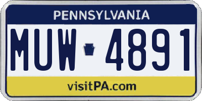 PA license plate MUW4891
