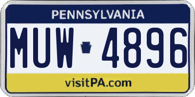 PA license plate MUW4896