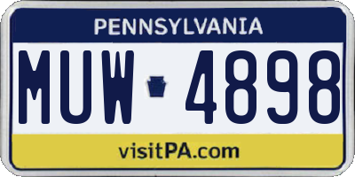 PA license plate MUW4898