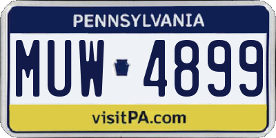 PA license plate MUW4899