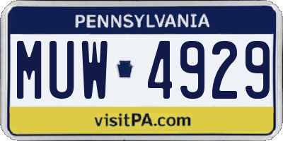 PA license plate MUW4929