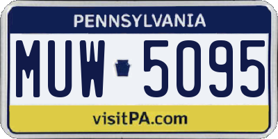 PA license plate MUW5095