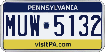 PA license plate MUW5132