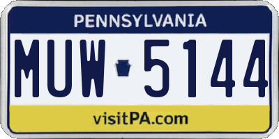 PA license plate MUW5144