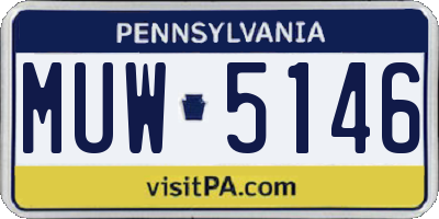 PA license plate MUW5146