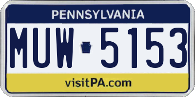 PA license plate MUW5153