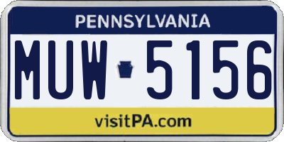 PA license plate MUW5156
