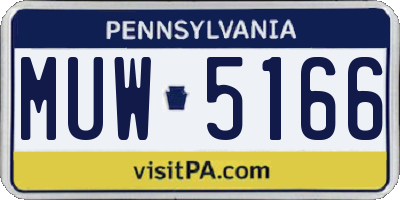 PA license plate MUW5166