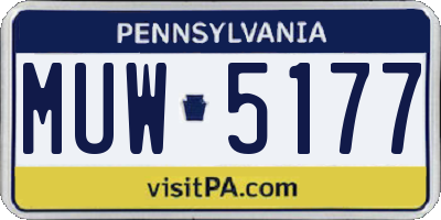 PA license plate MUW5177