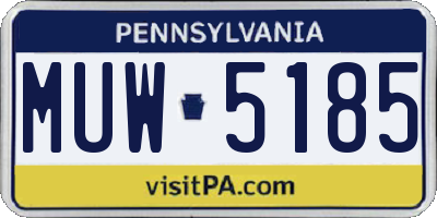 PA license plate MUW5185