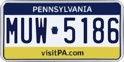 PA license plate MUW5186