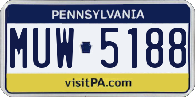 PA license plate MUW5188