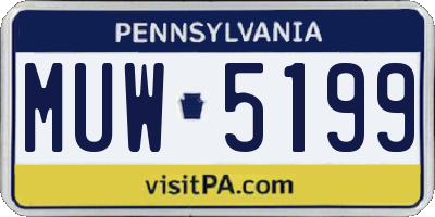 PA license plate MUW5199