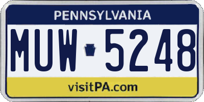 PA license plate MUW5248