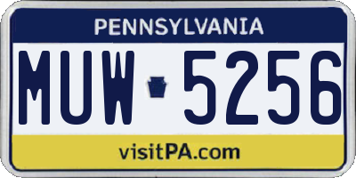 PA license plate MUW5256