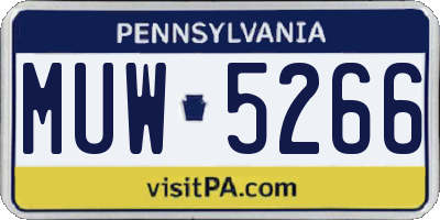 PA license plate MUW5266