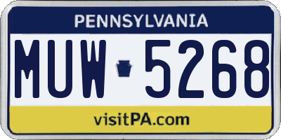 PA license plate MUW5268
