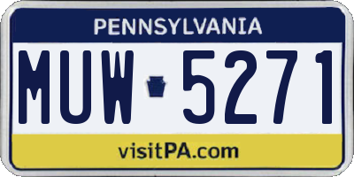 PA license plate MUW5271