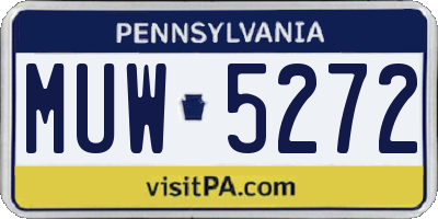 PA license plate MUW5272