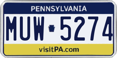 PA license plate MUW5274