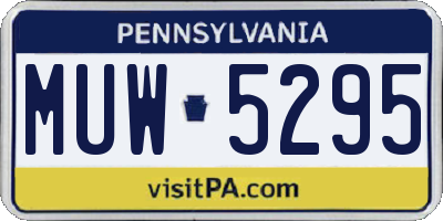 PA license plate MUW5295
