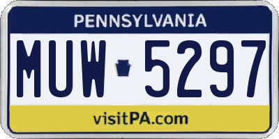 PA license plate MUW5297