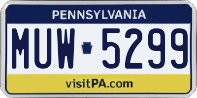 PA license plate MUW5299