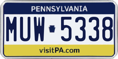PA license plate MUW5338