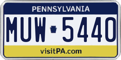 PA license plate MUW5440