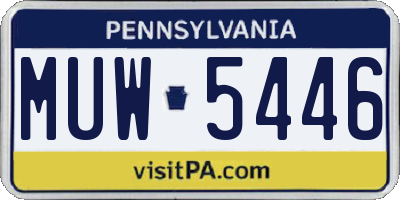 PA license plate MUW5446