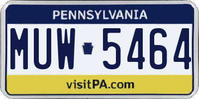 PA license plate MUW5464