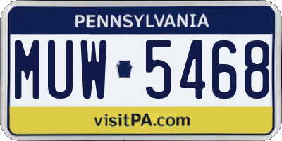 PA license plate MUW5468