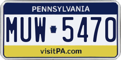 PA license plate MUW5470