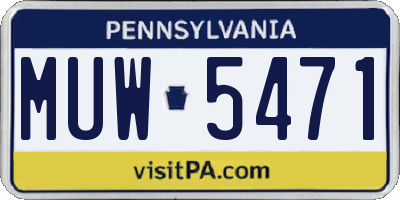 PA license plate MUW5471