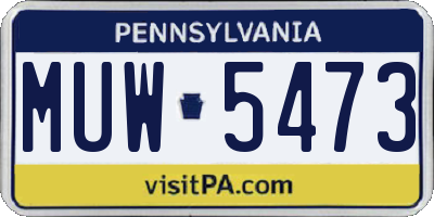 PA license plate MUW5473
