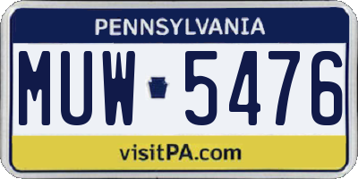PA license plate MUW5476