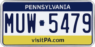 PA license plate MUW5479